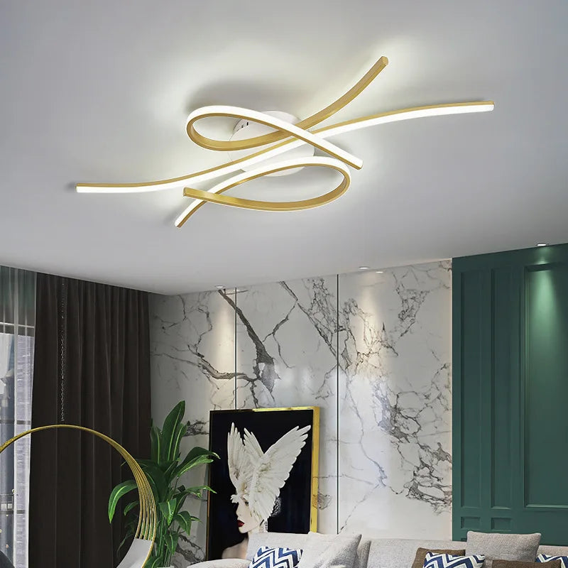Nowoczesny plafon LED – designerska lampa sufitowa z geometryczną linią światła