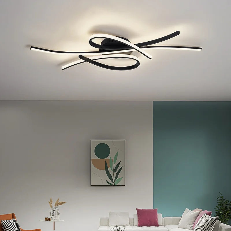 Nowoczesny plafon LED – designerska lampa sufitowa z geometryczną linią światła