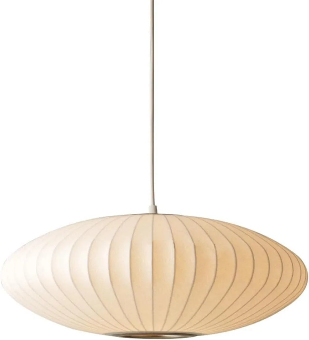 Lampa wisząca w stylu japandi – papierowy klosz orientalny do salonu i sypialni