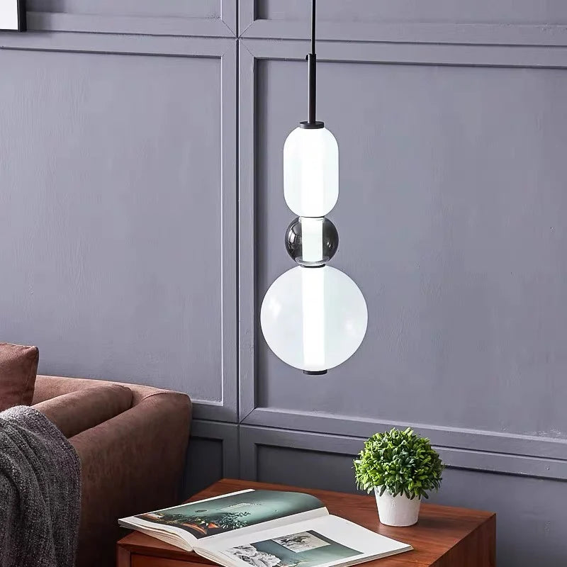 Lampa wisząca ze szkła kandyzowanego
