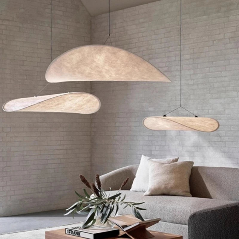 Designerska lampa wisząca Japandi w formie podłużnego panelu – nowoczesna elegancja
