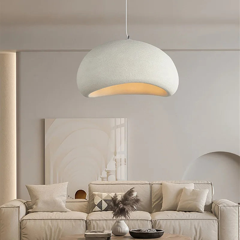 Lampa sufitowa wisząca LED w stylu wabi-sabi