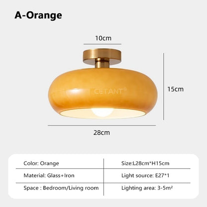Lampa wisząca z opalizującym kloszem – elegancki akcent w stylu retro Bauhaus