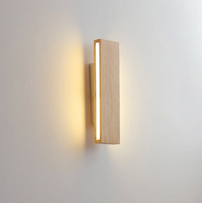 Drewniany kinkiet ścienny LED – minimalistyczna lampa liniowa