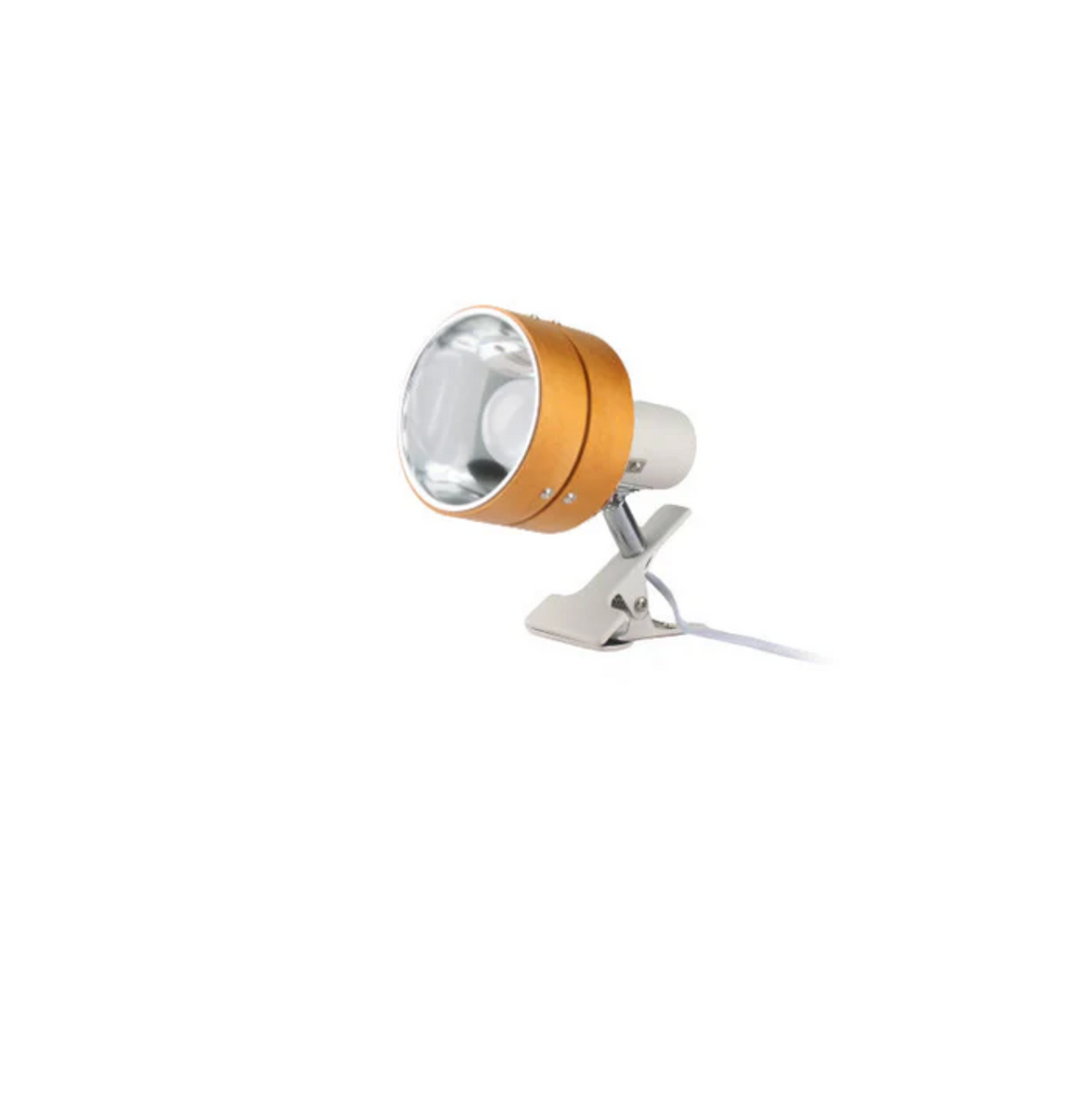 Regulowana lampa klipsowa w stylu retro – metalowo-drewniany reflektor biurkowy