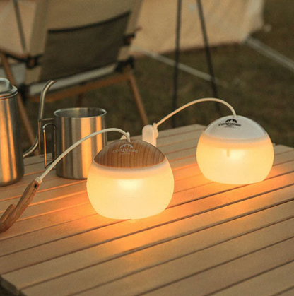 Przenośna lampa biwakowa LED z uchwytem – styl outdoor & scandi