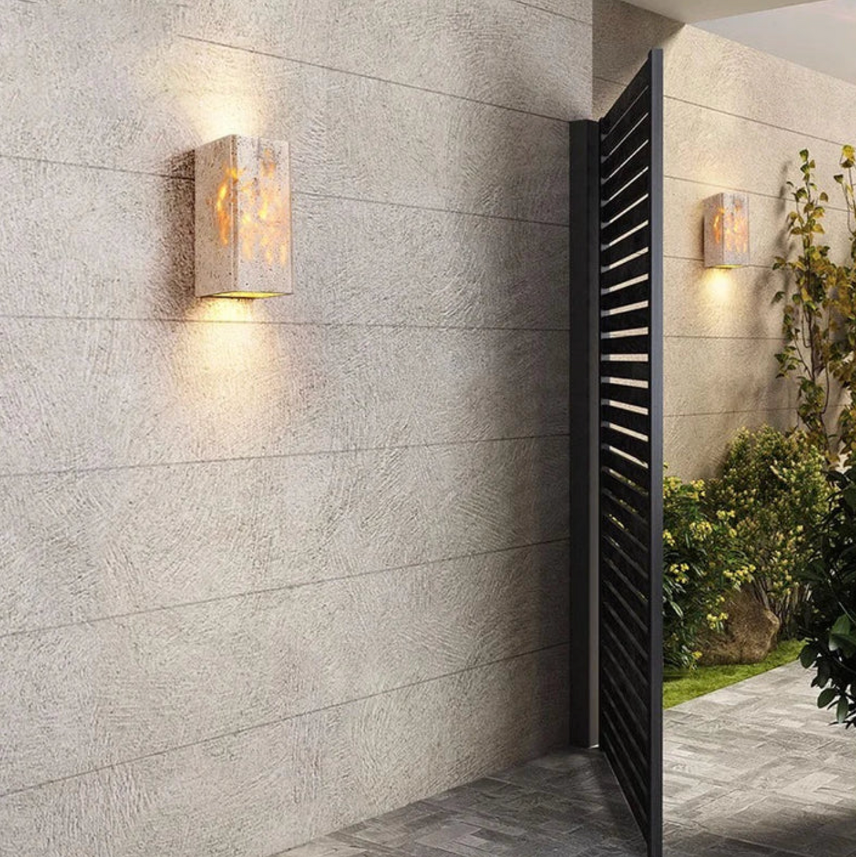 Kamienny kinkiet ścienny – minimalistyczna lampa z naturalnego trawertynu