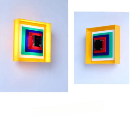 Designerski kinkiet ścienny Geometry – kolorowa lampa dekoracyjna z łańcuszkiem