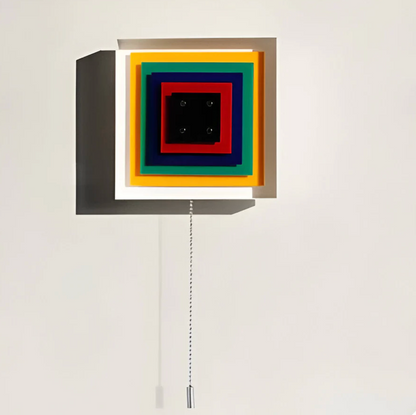 Designerski kinkiet ścienny Geometry – kolorowa lampa dekoracyjna z łańcuszkiem