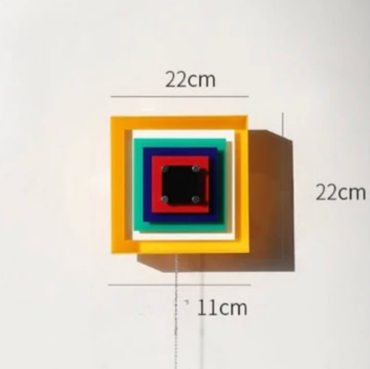 Designerski kinkiet ścienny Geometry – kolorowa lampa dekoracyjna z łańcuszkiem