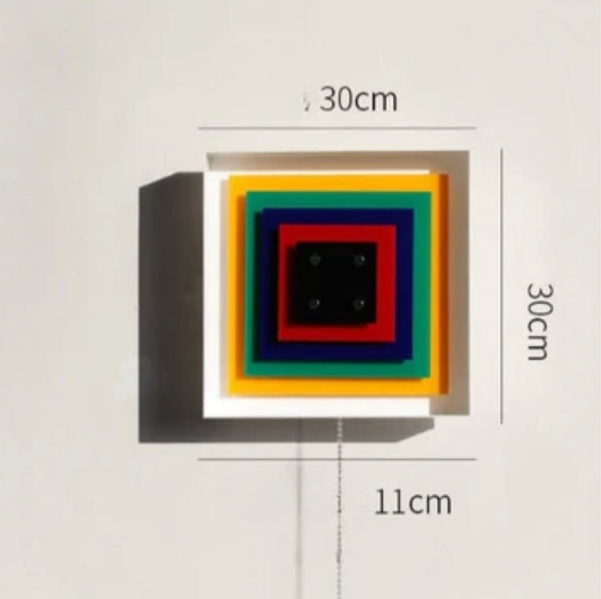 Designerski kinkiet ścienny Geometry – kolorowa lampa dekoracyjna z łańcuszkiem