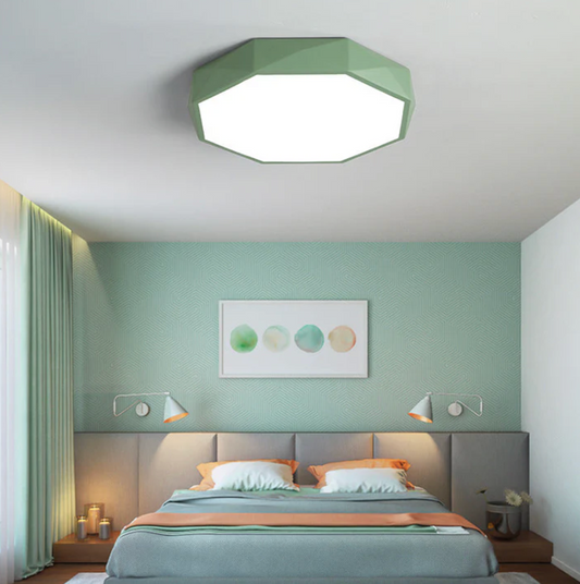 Geometryczna lampa sufitowa LED – kolorowy plafon nowoczesny