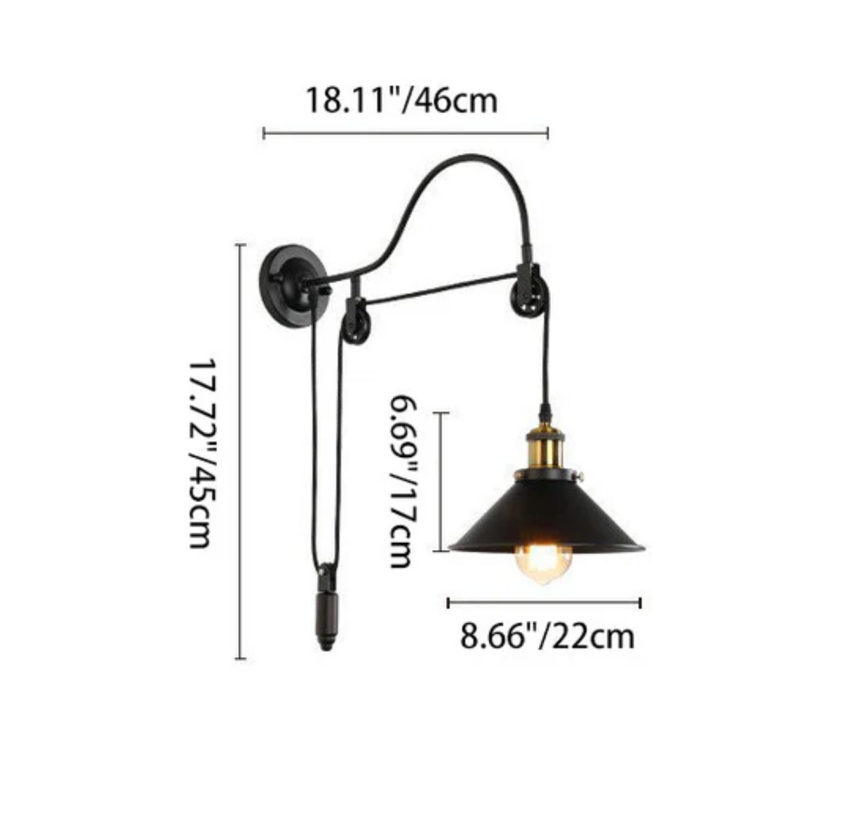 Industrialny kinkiet ścienny – regulowana lampa w stylu loft
