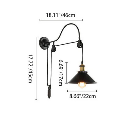 Industrialny kinkiet ścienny – regulowana lampa w stylu loft
