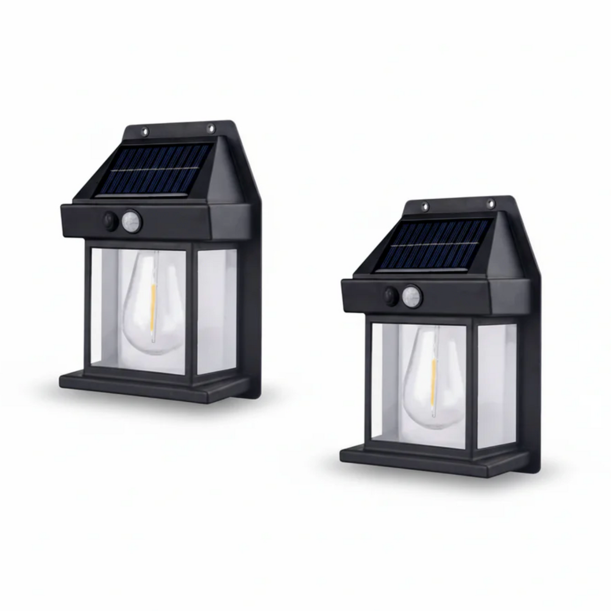 Solarna lampa ścienna LED z czujnikiem ruchu – stylowa latarnia ogrodowa
