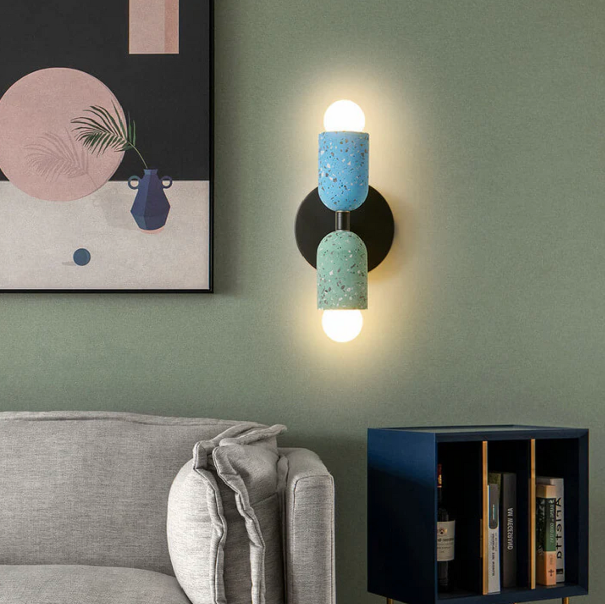 Nowoczesny kinkiet ścienny LED terrazzo – designerskie oświetlenie dekoracyjne