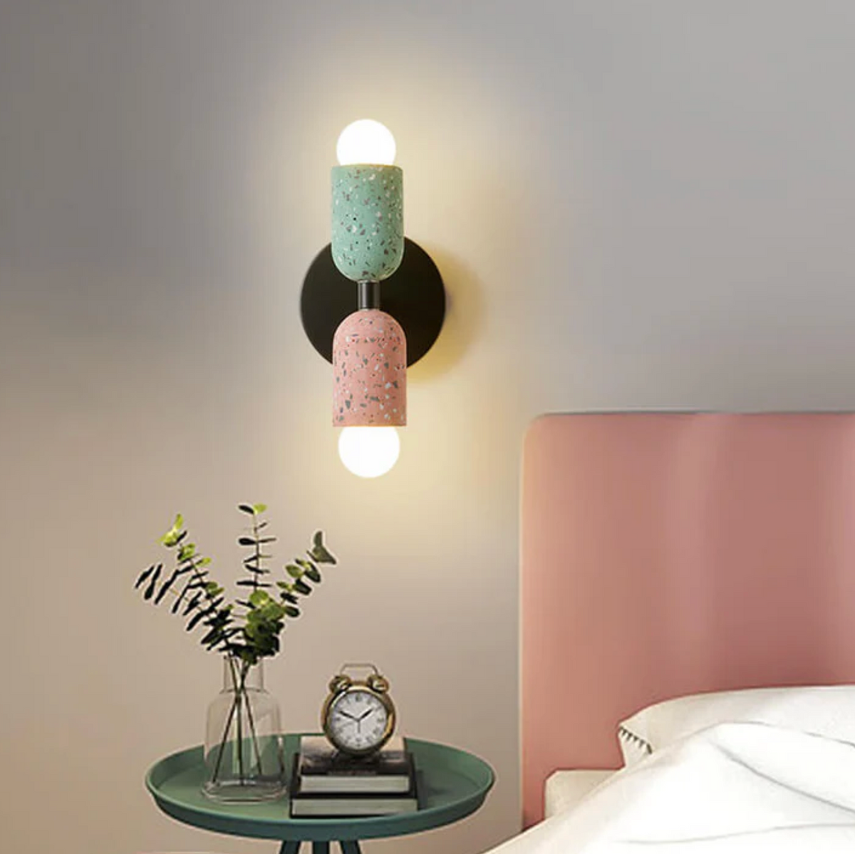 Nowoczesny kinkiet ścienny LED terrazzo – designerskie oświetlenie dekoracyjne