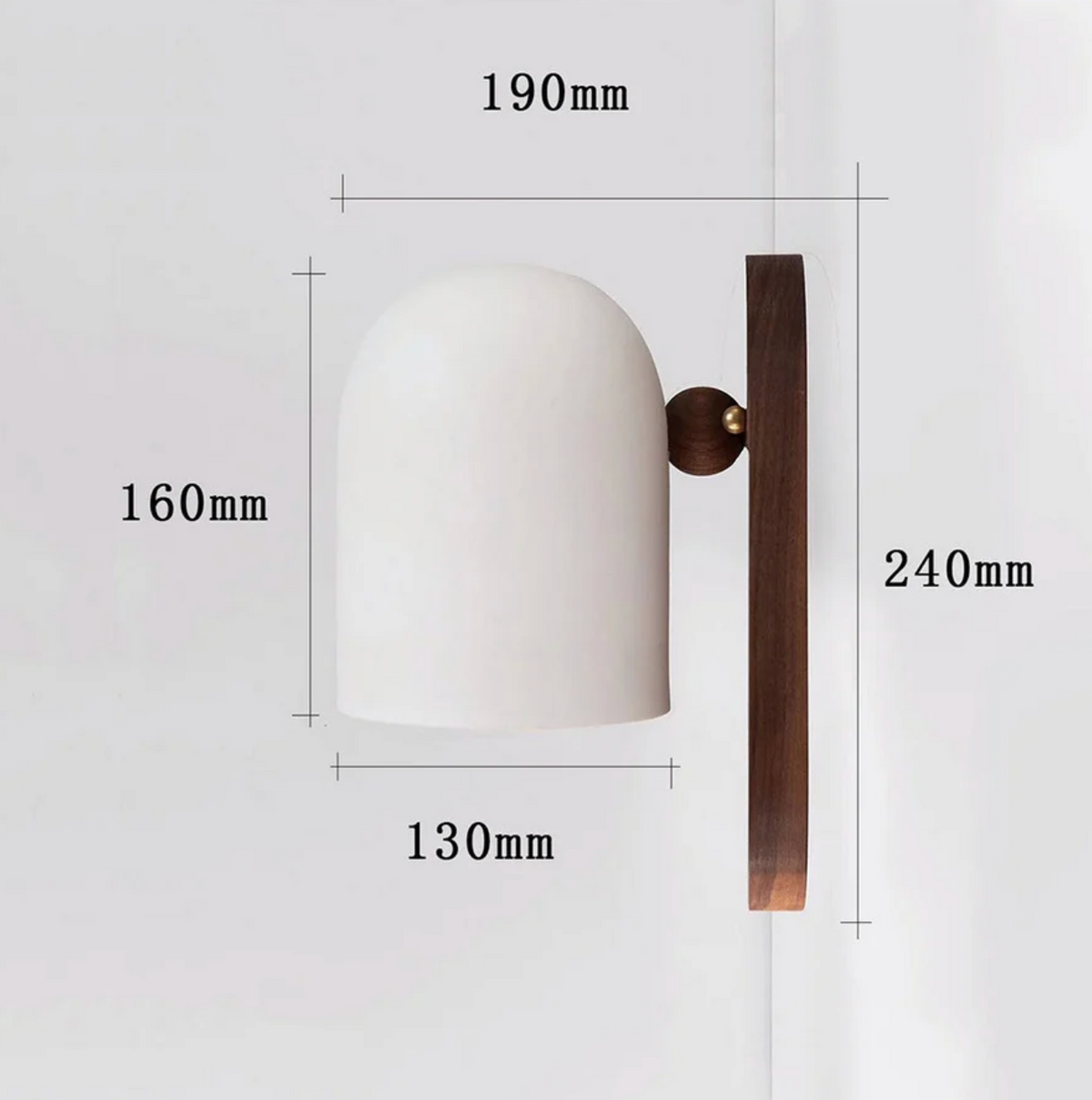 Nowoczesny kinkiet ścienny z drewnianą podstawą – minimalistyczna lampa ścienna