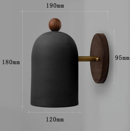 Nowoczesny kinkiet ścienny z drewnianą podstawą – minimalistyczna lampa ścienna
