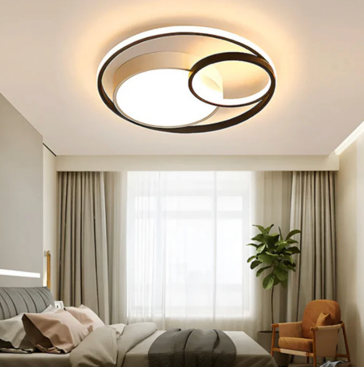Nowoczesna lampa sufitowa LED – designerska plafoniera z pierścieniami