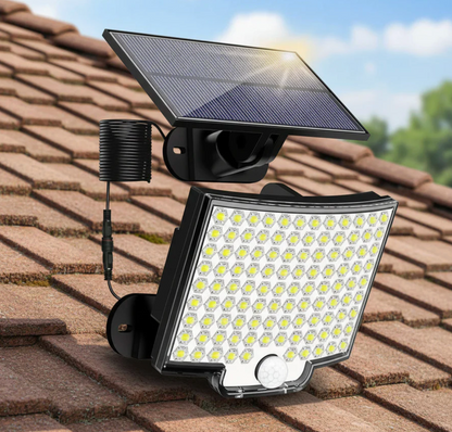 Solarna lampa LED z czujnikiem ruchu – zewnętrzna lampa ścienna do ogrodu, podjazdu i wejścia