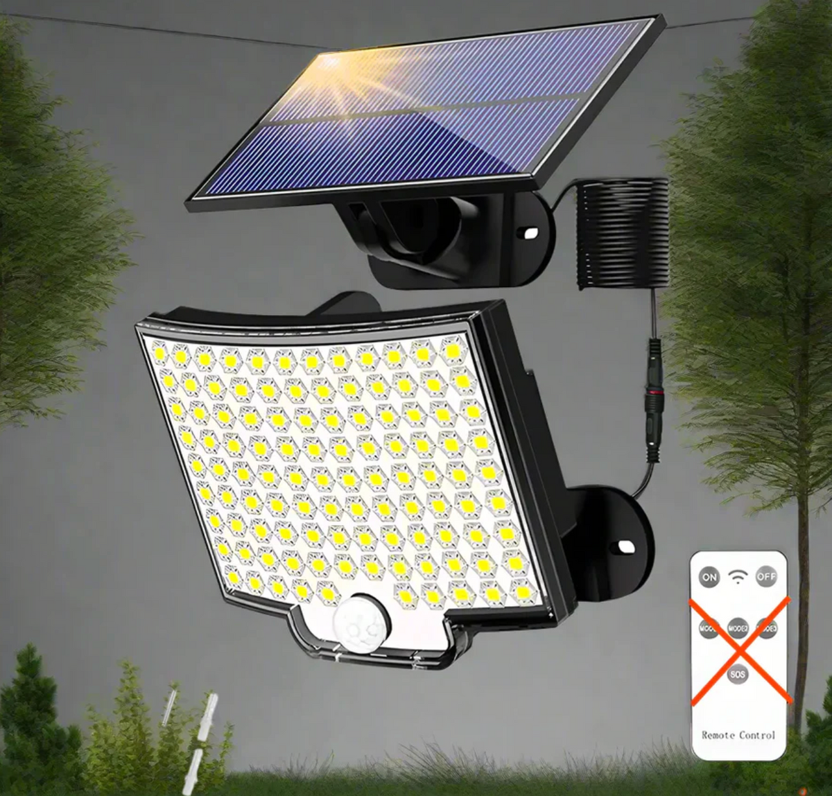 Solarna lampa LED z czujnikiem ruchu – zewnętrzna lampa ścienna do ogrodu, podjazdu i wejścia