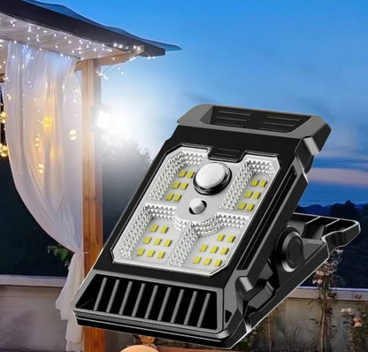 Solarna lampa LED z czujnikiem ruchu IP65 – zewnętrzne oświetlenie na ogród, balkon i taras