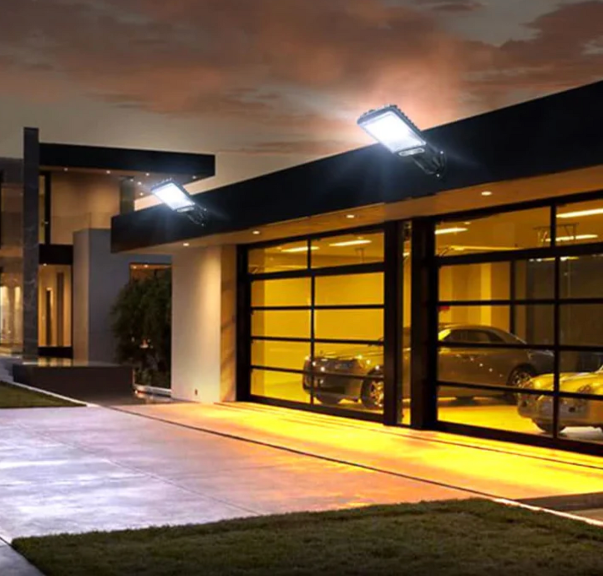 Solarna lampa LED z czujnikiem ruchu – zewnętrzny reflektor ogrodowy do ogrodu, podjazdu i tarasu