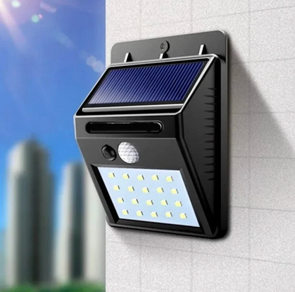 Solarna lampa ścienna LED z czujnikiem ruchu PIR – zewnętrzne oświetlenie IP65 do ogrodu i wejścia