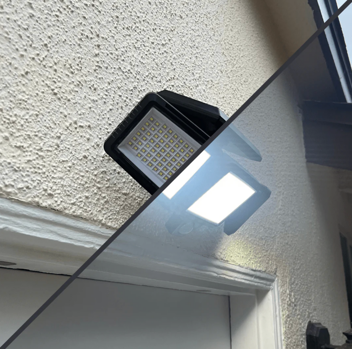 Solarna lampa LED z czujnikiem ruchu – zewnętrzny reflektor 210 LED 2500 lm do ogrodu i podjazdu