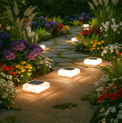 Solarna lampa ogrodowa LED kwadratowa – zewnętrzna lampka dekoracyjna na taras i do ogrodu