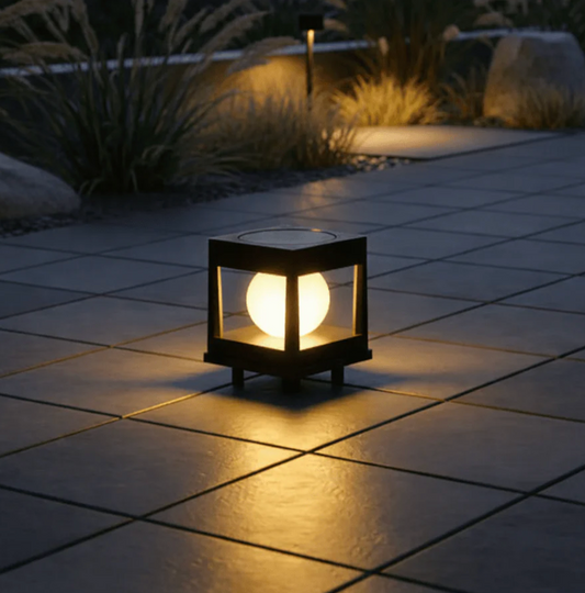 Solarna lampa ogrodowa LED słupek – dekoracyjna lampka zewnętrzna na ogrodzenie i taras