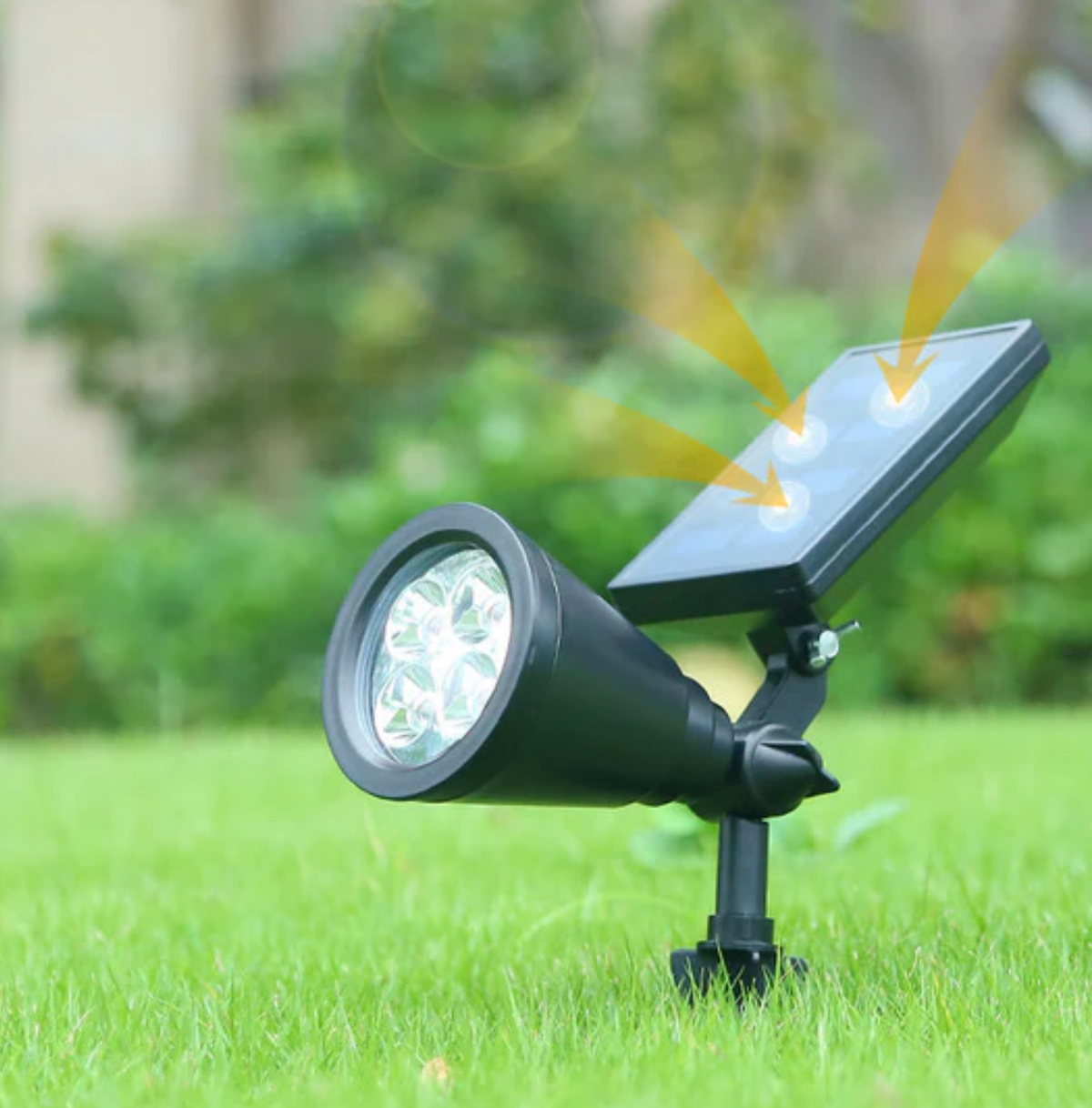 Solarna lampa ogrodowa LED reflektor 4x LED – regulowany spot do oświetlenia zewnętrznego