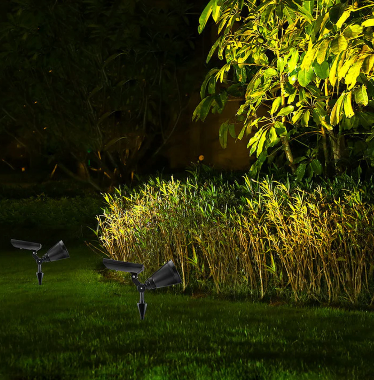 Solarna lampa ogrodowa LED reflektor 4x LED – regulowany spot do oświetlenia zewnętrznego