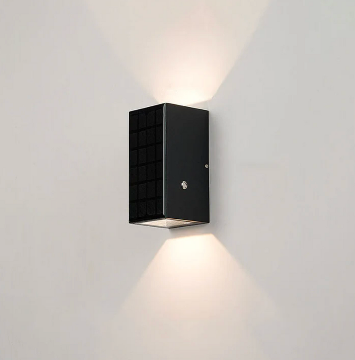 Solarna lampa ścienna LED góra-dół – nowoczesna kinkietowa oprawa elewacyjna zewnętrzna