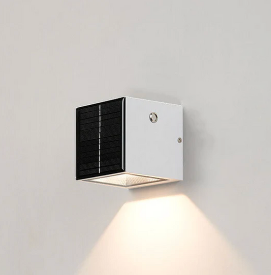 Solarna lampa ścienna LED góra-dół – nowoczesna kinkietowa oprawa elewacyjna zewnętrzna