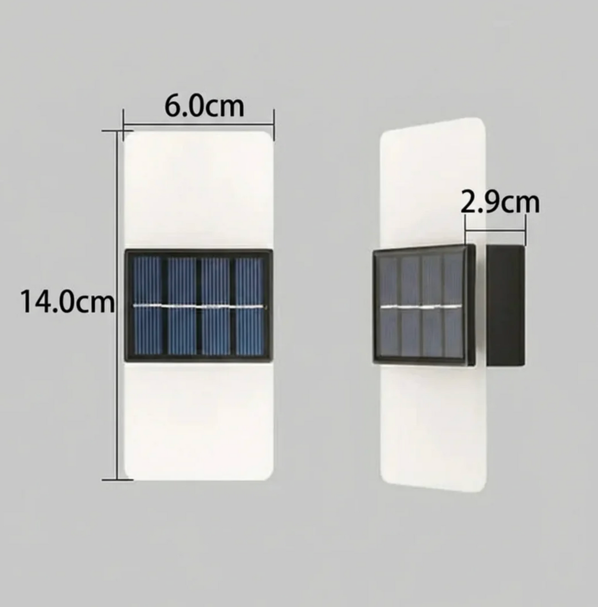 Solarna lampa ścienna LED nowoczesna – kinkiet zewnętrzny do elewacji, ogrodu i tarasu
