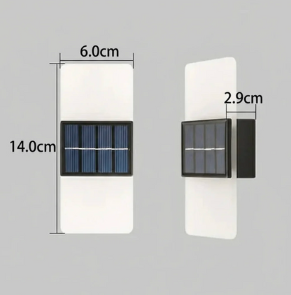 Solarna lampa ścienna LED nowoczesna – kinkiet zewnętrzny do elewacji, ogrodu i tarasu
