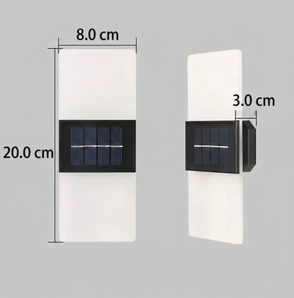 Solarna lampa ścienna LED nowoczesna – kinkiet zewnętrzny do elewacji, ogrodu i tarasu