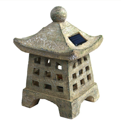 Solarna lampa ogrodowa LED pagoda – dekoracyjna latarnia japońska do ogrodu i na taras