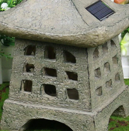 Solarna lampa ogrodowa LED pagoda – dekoracyjna latarnia japońska do ogrodu i na taras