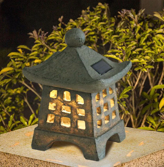 Solarna lampa ogrodowa LED pagoda – dekoracyjna latarnia japońska do ogrodu i na taras