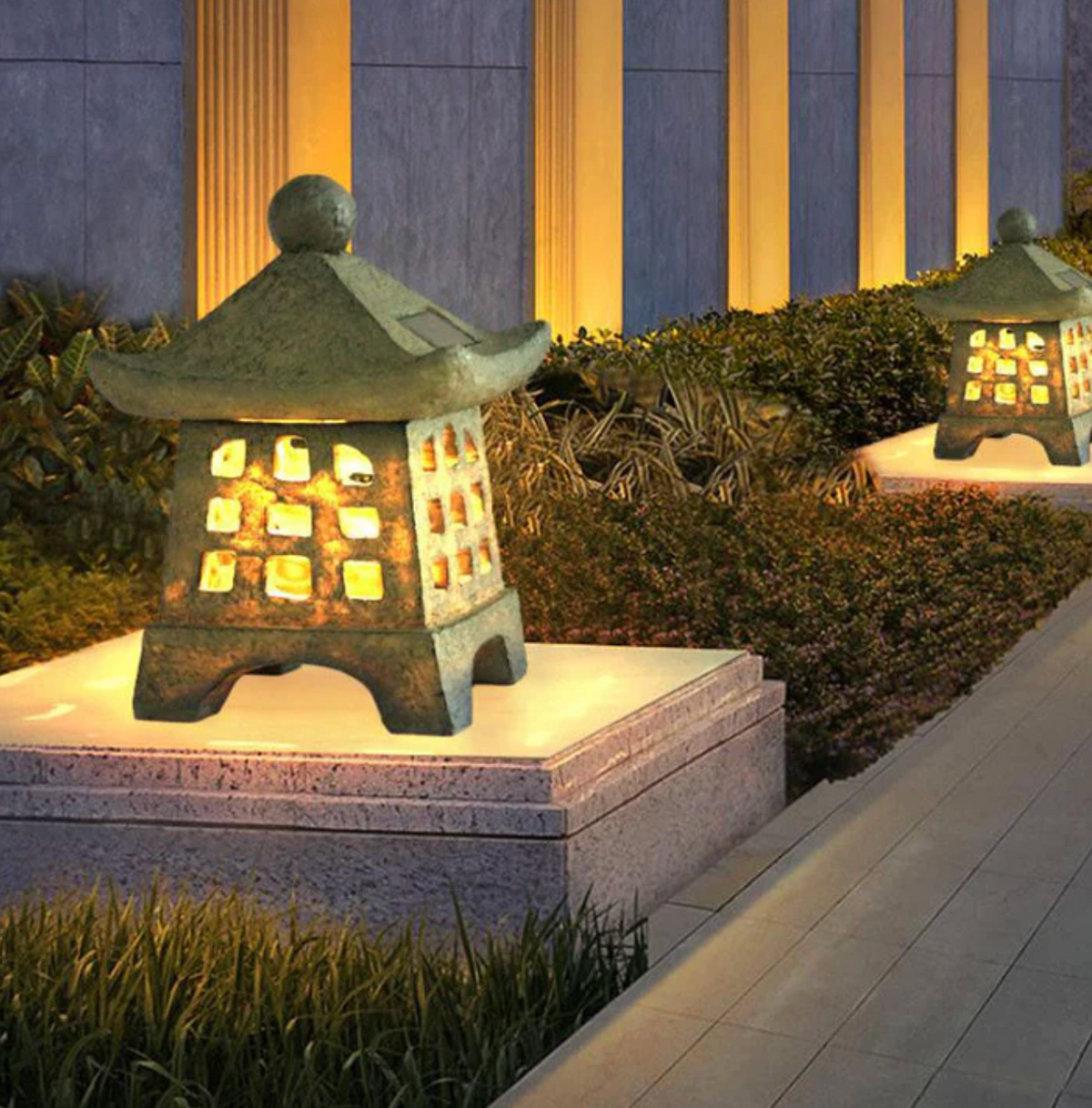 Solarna lampa ogrodowa LED pagoda – dekoracyjna latarnia japońska do ogrodu i na taras