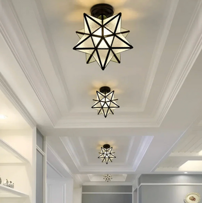 Geometryczna lampa sufitowa w kształcie gwiazdy – nowoczesny plafon dekoracyjny