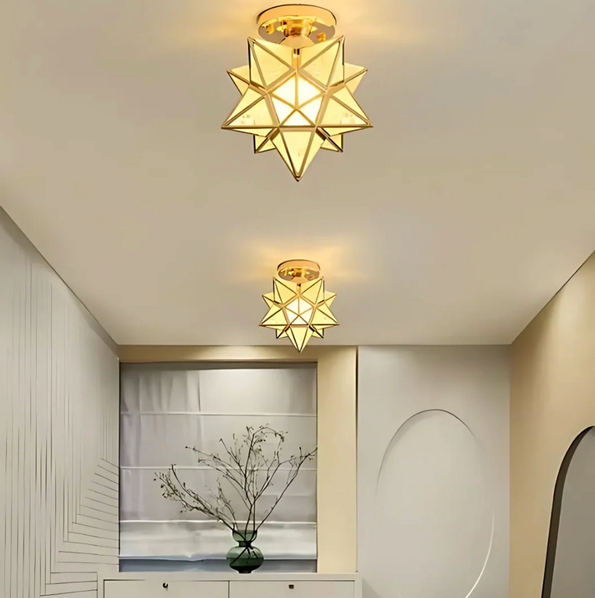 Geometryczna lampa sufitowa w kształcie gwiazdy – nowoczesny plafon dekoracyjny