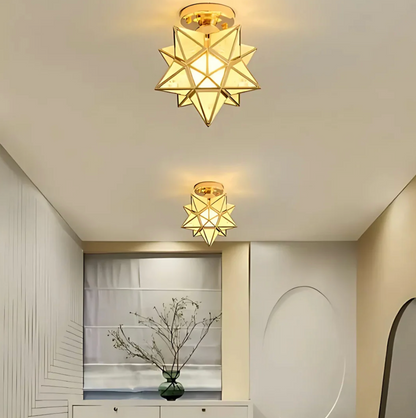 Geometryczna lampa sufitowa w kształcie gwiazdy – nowoczesny plafon dekoracyjny