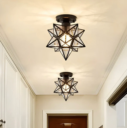 Geometryczna lampa sufitowa w kształcie gwiazdy – nowoczesny plafon dekoracyjny
