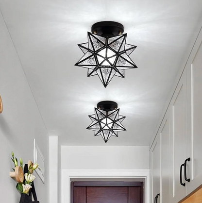 Geometryczna lampa sufitowa w kształcie gwiazdy – nowoczesny plafon dekoracyjny