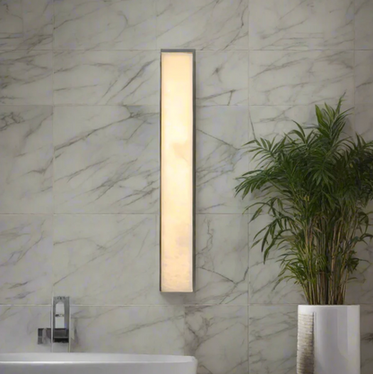 Kinkiet ścienny LED z kamienia naturalnego – pionowa lampa ścienna premium