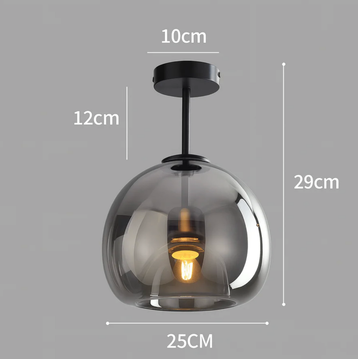 Lampa sufitowa szklana kula – nowoczesna plafoniera loft z transparentnym kloszem